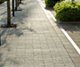 A sidewalk with some tree shade.